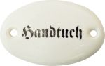 Porzellanschild Handtuch, Porzellanschilder antik, alt für Küche, Schublade