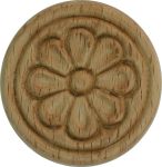 Holzscheibe aus Buche, Pressholz, Ø 50mm, Holzzierteil antik