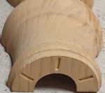 Holzhalbsäule, 360 mm, Buche, Holzsäulen gedrechselt, Holzsäule alt, antik