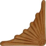 Holz-Ecke, Buche-Pressholz. Holzzierteil antik aus Buchenholz gepresst