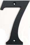 Hausnummer 7 Eisen schwarz antik , Höhe: 110mm. Alte Schriftart