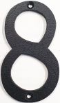 Hausnummer 8 Eisen schwarz antik , Höhe: 110mm. Alte Schriftart