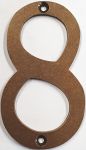 Hausnummer 8 Messing patiniert unlackiert, Höhe: 110mm. Alt antik.