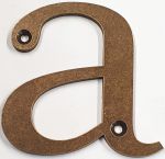 Hausnummer a Messing patiniert unlackiert, Höhe: 110mm. Messingbuchstaben alt antik.