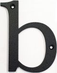 Hausnummer b Eisen schwarz antik , Höhe: 110mm. Alte Schriftart