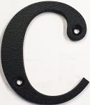 Hausnummer c Eisen schwarz antik , Höhe: 110mm. Alte Schriftart