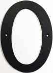 Hausnummer 0 Eisen schwarz antik , Höhe: 170mm. Alte Schriftart