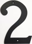 Hausnummer 2 Eisen schwarz antik , Höhe: 170mm. Alte Schriftart