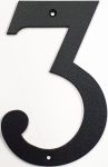 Hausnummer 3 Eisen schwarz antik , Höhe: 170mm. Alte Schriftart