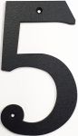 Hausnummer 5 Eisen schwarz antik , Höhe: 170mm. Alte Schriftart
