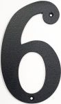 Hausnummer 6 Eisen schwarz antik , Höhe: 170mm. Alte Schriftart