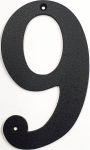 Hausnummer 9 Eisen schwarz antik , Höhe: 170mm. Alte Schriftart