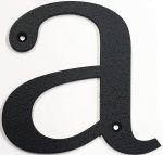 Hausnummer a Eisen schwarz antik , Höhe: 170mm. Alte Schriftart