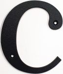 Hausnummer c Eisen schwarz antik , Höhe: 170mm. Alte Schriftart