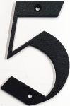 Hausnummer, Zahl 5 Eisen schwarz antik, Höhe: 110mm. Alte Schrift, Haustürnummer