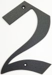 Hausnummer, Zahl 2 Eisen schwarz antik, Höhe: 170mm. Alte Schrift