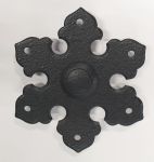 Türklingel rustikal Eisen schwarz, Klingelplatte antik, alt, nostalgisch, historisch. Antike Haustürbeschläge für altes Landhaus.