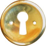 Schlüsselschild antik, Messing roh unlackiert, Schlüsselblende, Schlüsselblech