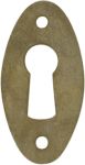 Schlüsselschild, Messing patiniert, ovales antikes Schild
