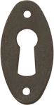 Schlüsselschild, Eisen gerostet und gewachst, alte antike Schlüsselrosette