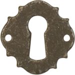 Schlüsselschild, Eisen gerostet und gewachst, nostalgische Schlüsselblende