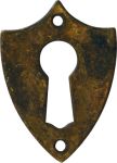 Schlüsselschild, Messing patiniert, antike Wappen Blende