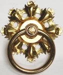 Möbelgriffe antik, Ringgriff, Messing roh, aus dem Biedermeier
