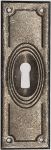 Schlüsselschild antik, altverzinnt, Messingbeschläge des Jugendstil