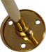 seitlicher Vorhangstangenwandhalter, Gardinenstangenwandhalter, Messing poliert, alt