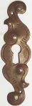 Schlüsselschild Barock, Eisen ziselliert und getrieben, gerostet, antik, alt, in Handarbeit gefertigtes Schild, Einzelstück, nur noch 1 Stück verfügbar (HL)
