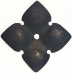 Rosette, Eisen gerostet. In Handarbeit gefertigt. Bohrung 4,5mm, Einzelstück, nur noch 1 x verfügbar (HL)