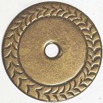 Rosette, 30 mm, Messing patiniert, handgefertigt, antik, alt (HL)