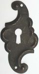 Schlüsselschild Barock, Eisen gerostet, antik, alt, in Handarbeit gefertigtes Schild (HL)