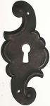 Schlüsselschild Barock getrieben, Eisen gerostet, antik, alt, in Handarbeit gefertigtes Schild, Einzelstück, nur 1 x verfügbar (HL)