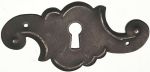 Schlüsselschild quer Barock getrieben, Eisen gerostet, antik, alt, in Handarbeit gefertigtes Schild, Einzelstück, nur 1 x verfügbar (HL)