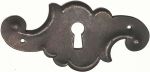Schlüsselschild quer Barock getrieben, Eisen gerostet, antik, alt, in Handarbeit gefertigtes Schild, Einzelstück, nur 1 x verfügbar (HL)