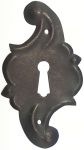 Schlüsselschild Barock getrieben, Eisen gerostet, antik, alt, in Handarbeit gefertigtes Schild (HL)
