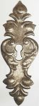 Schlüsselschild Barock, Eisen altverzinnt, ziseliert und getrieben, in Handarbeit gefertigtes Schild (HL)