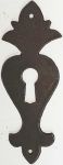 Schlüsselschild Barock, Eisen gerostet, antik, alt, in Handarbeit gefertigtes Schild (HL)