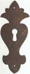 Schlüsselschild Barock, Eisen gerostet, antik, alt, in Handarbeit gefertigtes Schild, nur noch 2 Stück verfügbar (HL)