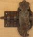 Schrankschloss, Eisen rostig, Dorn 45mm links, antik, alt (L)