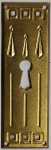 Schlüsselschild, Messing roh, aus Blech gestanzt und geprägt, original alter Beschlag, Einzelstück, nur 1x verfügbar
