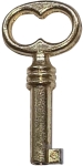 Kleiner Schlüssel hell vermessingt, antik, alt, mit geradem Bart, Außendurchmesser 4mm, nur noch 1 Stück verfügbar, Einzelstück