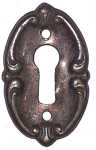Schlüsselschild, Originalbeschlag, Messing patiniert, aus Blech gestanzt und geprägt, Einzelstück, nur 1 Stück verfügbar