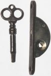 Einsteckeinreiber antik mit Zunge und Schlüssel, Dornmaß 8,5mm, Einzelstück, nur noch 1 x verfügbar, Stulpe: 64x10mm