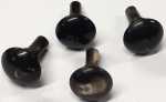 Hornknopf, schwarz mit Flecken, Ø 18 mm, antiker Möbelknopf aus Tierhorn gefertigt