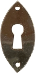 Schlüsselschild, vernickelt, aus Blech gestanzt.