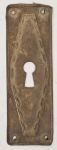 Schlüsselschild, Messing patiniert, aus Blech gestanzt und geprägt, original alter Beschlag, Einzelstück, nur 1x verfügbar