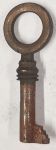 Schlüssel antike alte Form, aus Eisen mit Messingreide mit gefrästem Chubbart für Schließung 6 zierlich, nur 3 x verfügbar