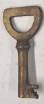 Schlüssel antike alte Form, aus Messing patiniert mit gefrästem Chubbart für Schließung 1 zierlich, nur 2 x verfügbar